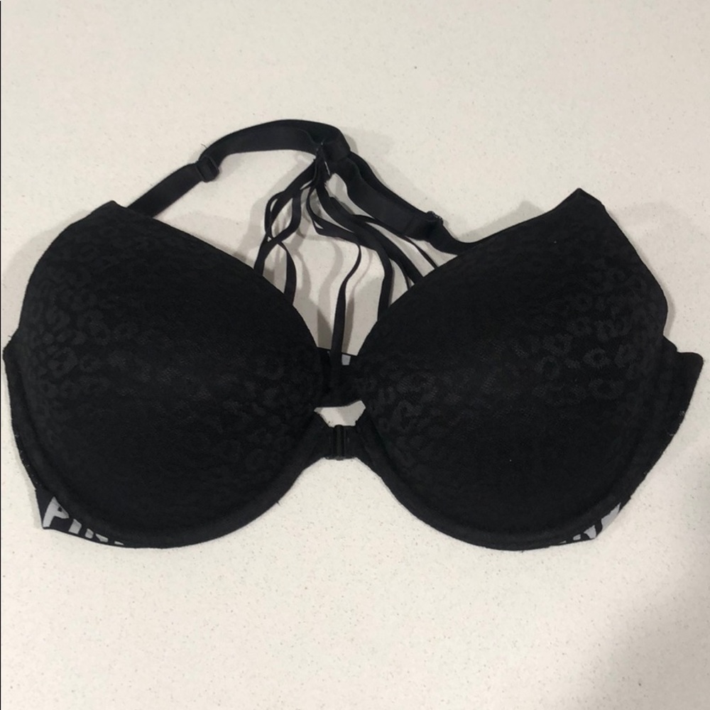 VS Pink Padded Racerback Front Close Bra